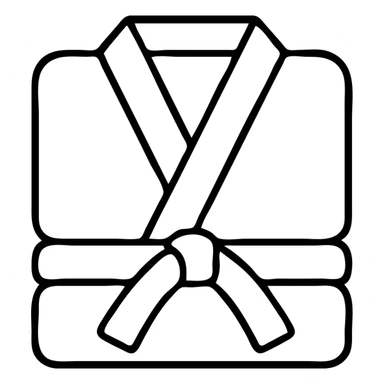 Folded martial arts gi with belt wrapped around it sticker