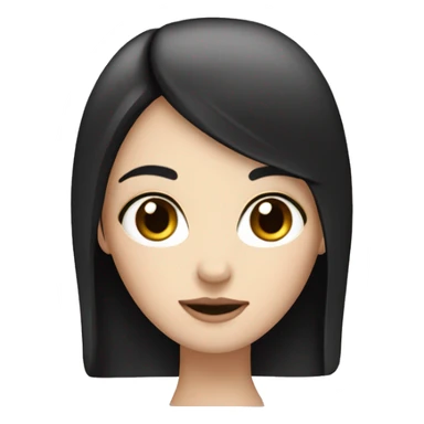 white girl with black hair and bang sticker