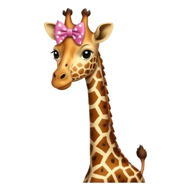 giraffe with a bow sticker