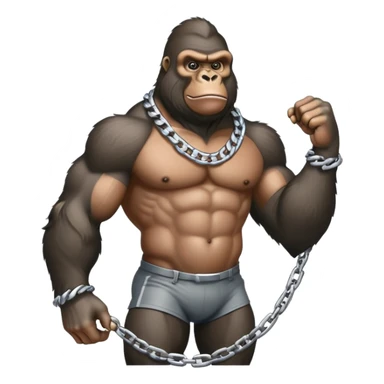 Buff gorilla with a chain sticker