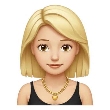 Female with Gold Necklace, fair skin,blonde hair, different expressions. sticker