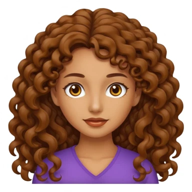 Mujer piel canela y pelo rizado largo  sticker