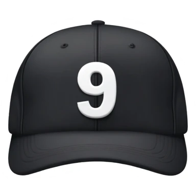 black cap with number “9” on it sticker