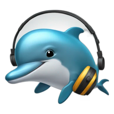 Dolphin Listening Music sticker