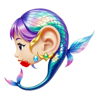 Elvish fae shiny sparkly translucent diaphanous ear climber mermaid ear piece apparel sticker