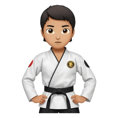 Perfecto pero el uniforme debe ser de taekwondo de ATA cinturón negro sticker
