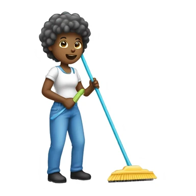 someone who is cleaning in action sticker