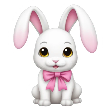 the most cute white bunnie with pink bows sticker