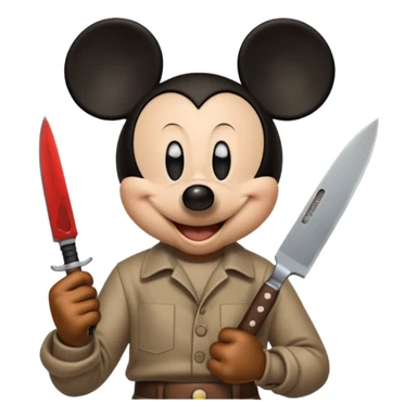 Knife in hand micky sticker