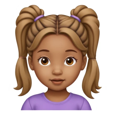 brown baby girl with ponytails hairstyle  sticker