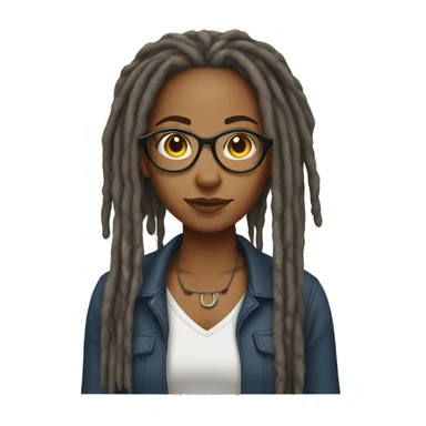 mixed woman with dreads and glasses  sticker