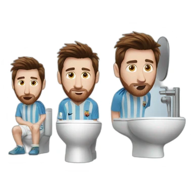 Messi au toilette sticker