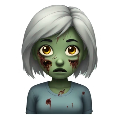 zombie girl sad but strong sticker