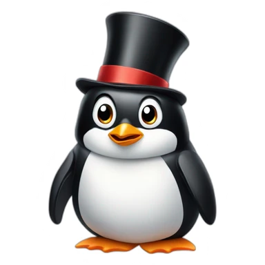 penguin with top hat sticker