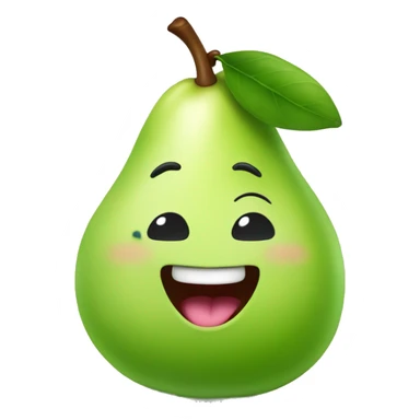 Green Cute pear with tongue sticker