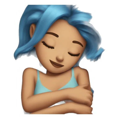 Ariana sleeping with blue hair sticker
