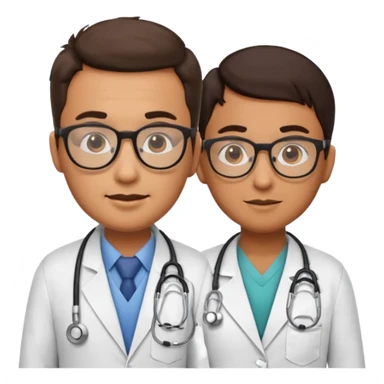 programmer and doctor emojis having a conversation sticker