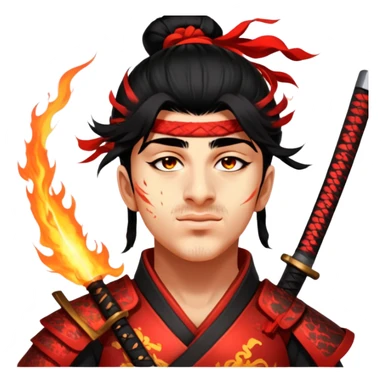 Fire-Wielding Samurai sticker