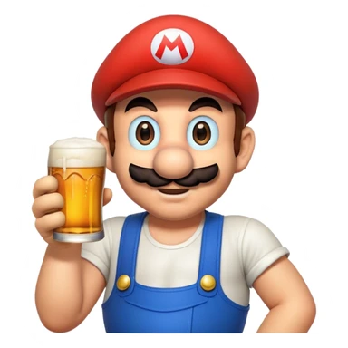 Super Mario drunk sticker