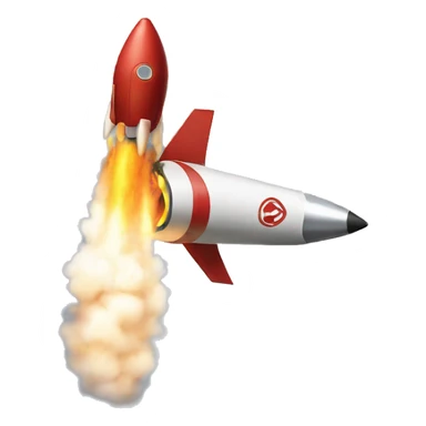 A rocket taking off spewed smoke sticker