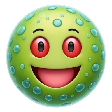Happy bacteria emoji sticker