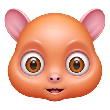 Portrait of a cute alien with round head, big shiny eyes, pastel orange skin, small antennae, friendly expression, cartoon style sticker