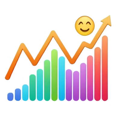 line graph up sticker