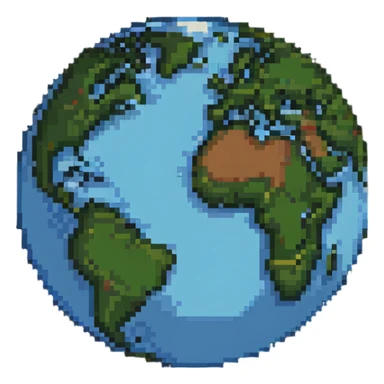 Pixel art Earth globe sticker