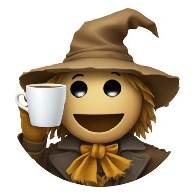 Scarecrow drinking a cup of coffee  sticker