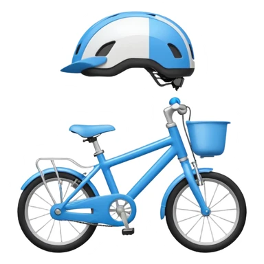 stylized modern bicycle with child seat and helmet, simple and clean design sticker
