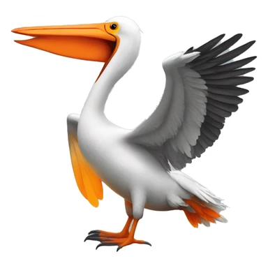 Pelican with orange wings of fire sticker