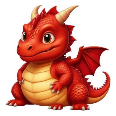 fat baby red dragon sticker