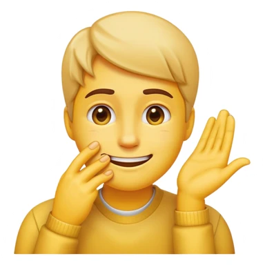  embarrassed: it's smiling awkwardly, scratching its temple with one hand, and looking away to the side. the style matches the soft, glossy look of Apple's classic yellow emojis. sticker