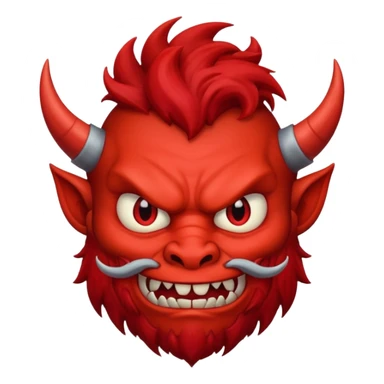 A smirky hairy devil sticker
