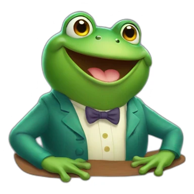 mr frog feeling super happy sticker