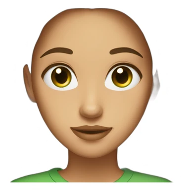 Cute girl with straight long brown hair, green eyes, gold earrings and a green shirt. She ist looking fabulous btw sticker