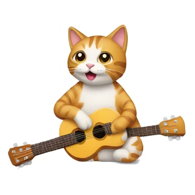 cat playing a guitar simple sticker