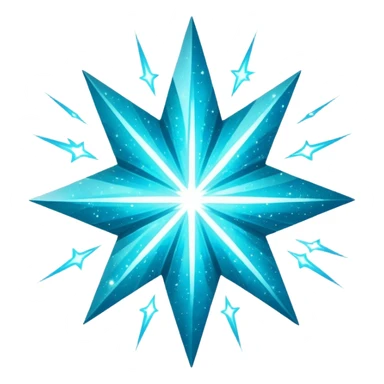 Glitter Cian Star Explosion sticker