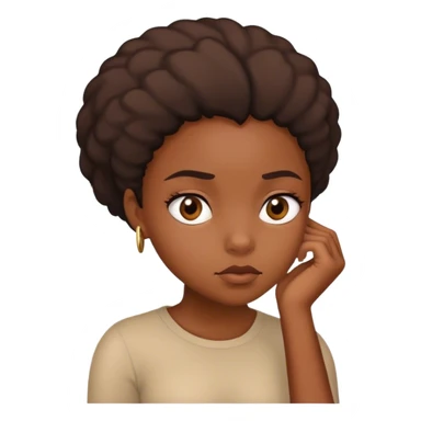 black girl thinking and suspicious  sticker