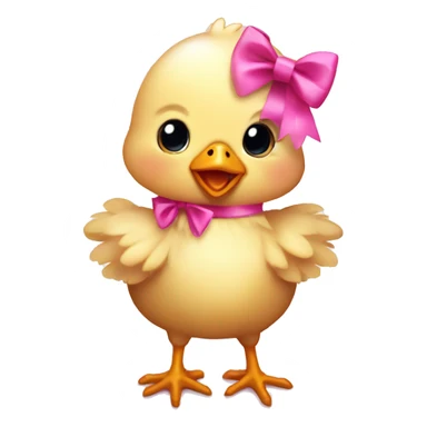 Baby chicken with pink bow sticker