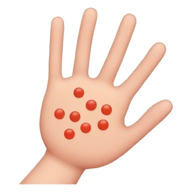 rash on hand sticker