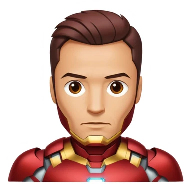 A man with gottee no beard or stash, modern hairstyle round face dressed as ironman sticker