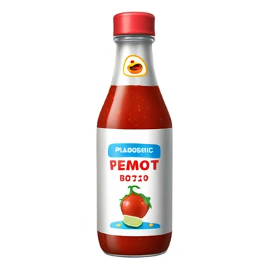 botella de plastico con salsas roja sticker