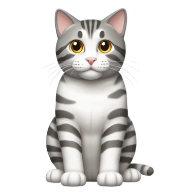 Gray and white tabby cat sticker