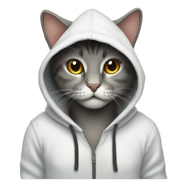 Cat wearing hoddie sticker