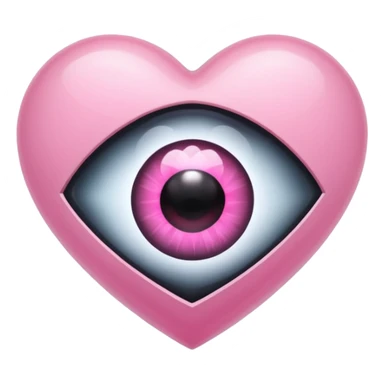 A black heart crystal with a pink eye in the center sticker