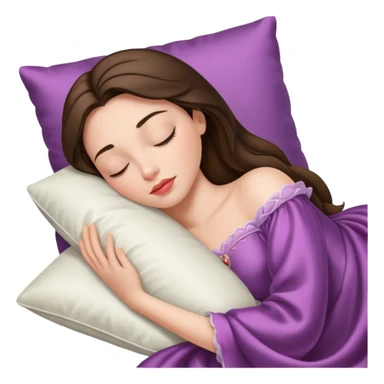 sleeping beauty brunette white girl with a silk pillow sticker