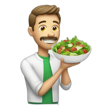 Man eating salad sticker