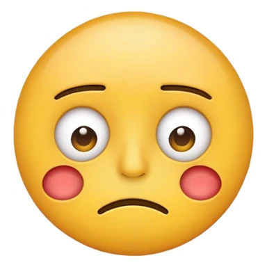 Standard round yellow face emoji with hungover expression and tired eyes sticker