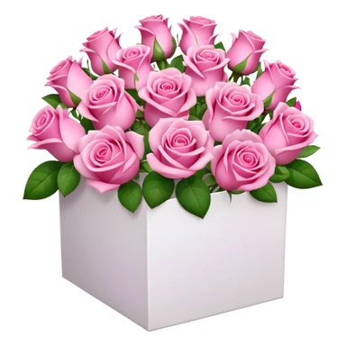 bouquet of pink 30 roses in a white box sticker